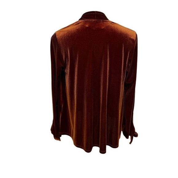 W5 velvet open front jacket with tie cuffs in a deep fall rust color size S - Picture 7 of 10